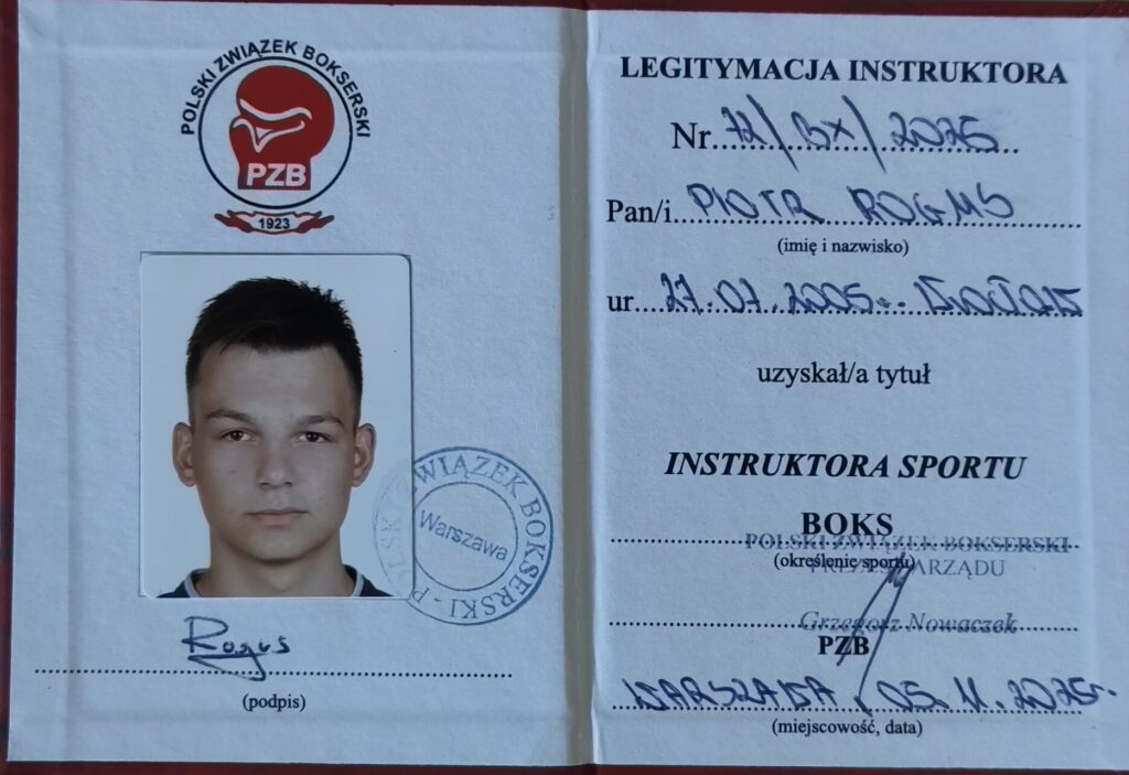 licnecja trenera Piotr rogus